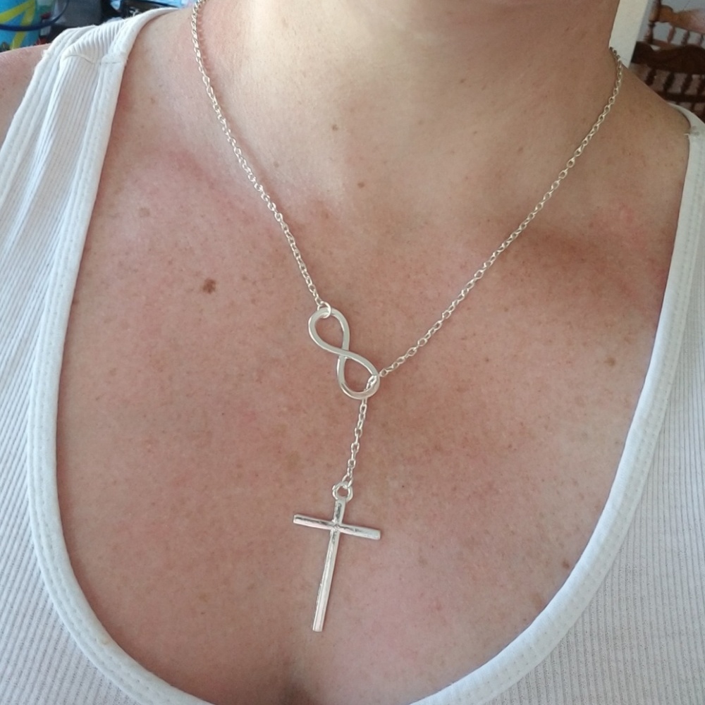 Infinity cross necklace